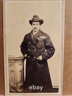 CDV of soldier of the 6th New York Heavy Artillery wearing a winter coat, Albany