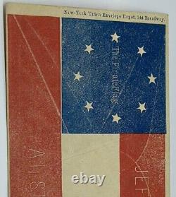 CIVIL WAR Cover PIRATE FLAG w DAVIS & STEPHENS NY UNION ENVELOPE DEPOT RARE