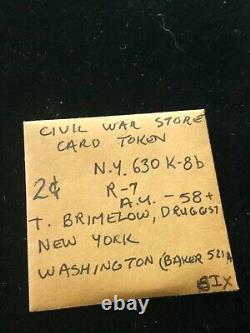 CIVIL WAR STORE CARD TOKEN NY630K-8b R-7
