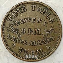 CIVIL WAR TOKEN New York and Albany Peoples Line Steam Boats, high grade