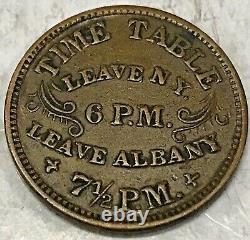 CIVIL WAR TOKEN New York and Albany Peoples Line Steam Boats, high grade