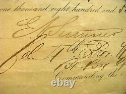 CIVIL War Colonel Edwin Sumner New York Cavalry Commission City Point Virginia