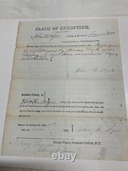 CIVIL War Draft Exemption Summit Schoharie Cyy Ny Medical Surgeon Signed 1805