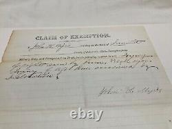 CIVIL War Draft Exemption Summit Schoharie Cyy Ny Medical Surgeon Signed 1805