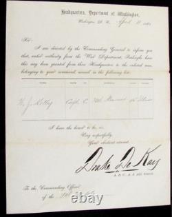 CIVIL War Drake Dekay Signed Furlogh For 108th New York Volunteer 1863