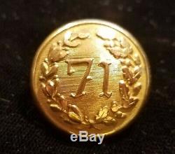 CIVIL War Era 2 Pc New York 71st Regiment Coat Button Alberts# Ny-61-a Gilded