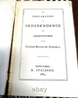 CIVIL War Era Antiquarian Book Very Rare Constitution Without The 13th Amendment