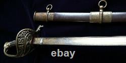 CIVIL War M 1850 Staff & Field Presentation Grade W Battle Scene Silver Hilt Ny