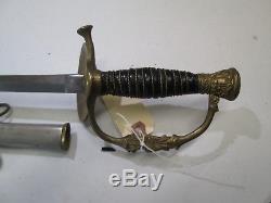 CIVIL War Militia Model 1860 Us Officers Sword With Scabbard Ny Maker Etch #j13