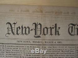 CIVIL War Ny Times March 4 1861 Abe Lincoln Inauguration Day Confederacy Sumter