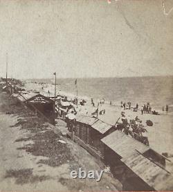 CIVIL War Reconstruction Era Long Branch New Jersey Beach Scene Stereoview Photo