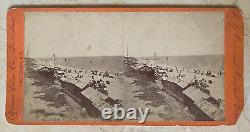 CIVIL War Reconstruction Era Long Branch New Jersey Beach Scene Stereoview Photo