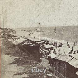 CIVIL War Reconstruction Era Long Branch New Jersey Beach Scene Stereoview Photo