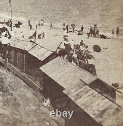 CIVIL War Reconstruction Era Long Branch New Jersey Beach Scene Stereoview Photo