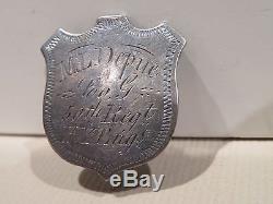 CIVIL War Silver ID Shield-ml Depue-50th Regiment New York-a Rare Find