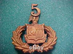CIVIL War Union M-1858 Duryea's 5 Th New York Regt. Zouaves Kepi -hat Badge
