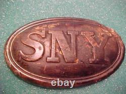 CIVIL War Union State Of New York Cartridge Box Emblem Dug Fire Pit