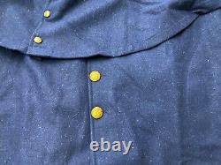 CIVIL War Us Union Yankee Infantry Blue Wool Greatcoat Over Coat-2xlarge 50-52r