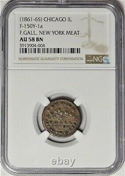 Chicago Illinois F. Gall Civil War Store Card Token IL 150Y-1a NY Meat Market