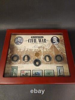 Civil War Artifact Collection in Shadowbox Display Case (New York Times, RARE)