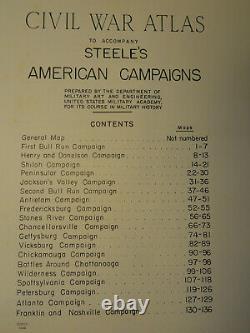 Civil War Atlas to Accompany Steele's American Campaigns 1941 NY 136 maps