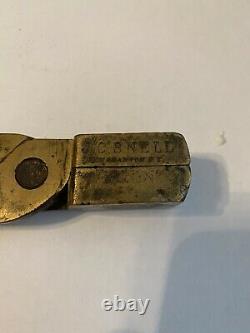 Civil War Brass Bullet Mold Marked J C Snell Binghamton NY