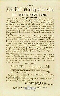 Civil War Broadside Ad for New-York weekly Caucasian-The White Man's Paper 1863
