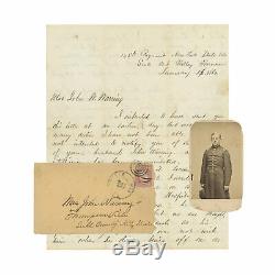 Civil War CDV of Capt Alfred Baldwin, 143rd New York + Letter to Soldier's Widow