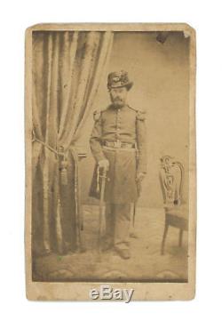 Civil War CDV of Captain John J. Sauvan, 17th New York Plumed Hardee Hat