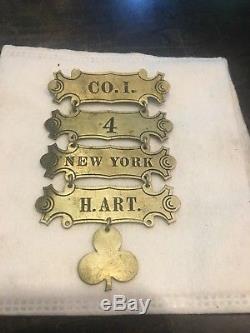 Civil War Co. I 4th New York Artillery Silver Ladder Badge