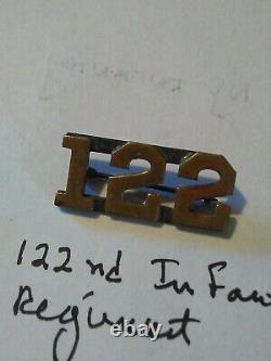 Civil War Era 122nd Regiment NY Infantry pin brass Rare