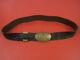 Civil War Era Buff Leather Waist Belt Withnew York State Oval Buckle Original