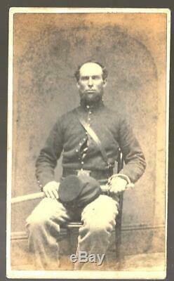 Civil War Era CDV Union Tough Looking Cavalryman with Sword NY