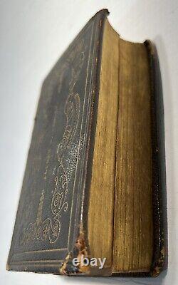 Civil War Era Family Name Embossed Bible Signed Alfred Bergen New Jersey 1856