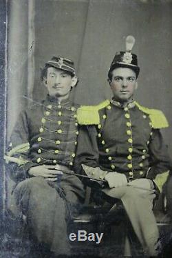 Civil War Era Hand-Colored tintype of Two New York State Militiamen