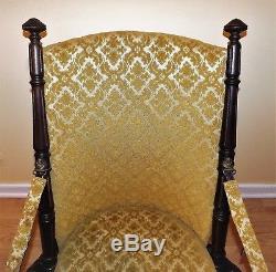 Civil War Era Victorian Campaign Folding Chair P. J. Hardy N. Y. 1867 Walnut & Gold