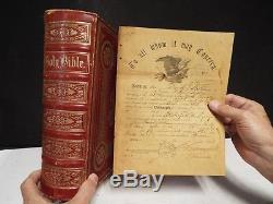 Civil War Family Bible Private Daniel Williams 20th NY Calvary C. 1860's