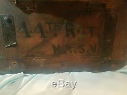 Civil War Footlocker With Full Providence 44th New York Leather Trunk