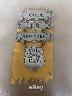 Civil War Gar Company A 13th New York Silver Ladder Badge