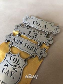 Civil War Gar Company A 13th New York Silver Ladder Badge