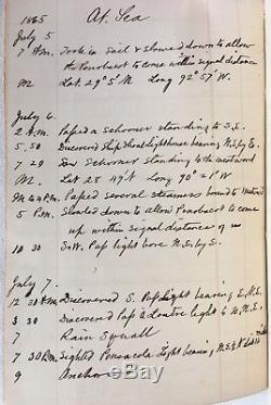 Civil War Handwritten Diary 1865 USS Cayuga End Of Service Galveston To New York