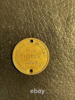 Civil War ID Tag, 10th New York Cavalry. Rare Small Size, Gettysburg Regt