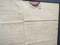 Civil War Items J. Brown Family of New York Letter Signed, Glasses, Bible