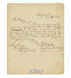Civil War Letter- 115th NY Officer Seeks Chaplain for Dying Soldier, Beaufort SC