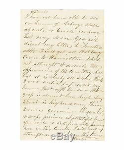 Civil War Letter 16th ME Officer Lincoln's Funeral Procession in Buffalo, NY