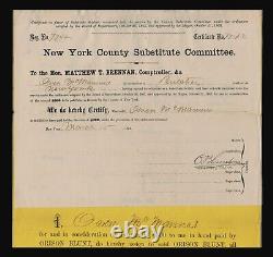 Civil War New York County Substitute Soldier Assignment Paper from 1864 #7742