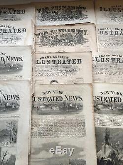 Civil War Newspaper Lot Frank Leslie New York Illustrated Original