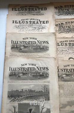 Civil War Newspaper Lot Frank Leslie New York Illustrated Original