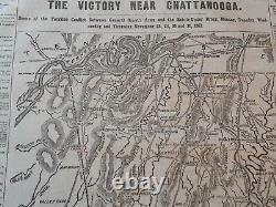 Civil War Newspapers- CHATTANOOGA VICTORY- A COMPLETE ROUT OF BRAGG'S FORCES