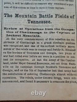 Civil War Newspapers- CHATTANOOGA VICTORY- A COMPLETE ROUT OF BRAGG'S FORCES